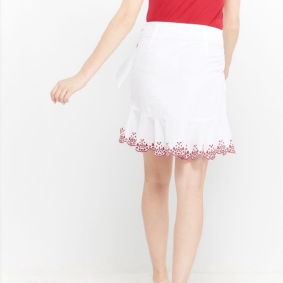 Rebecca Minkoff Alice Perforated Pattern A-Line Layered Skirt - Picture 5 of 16